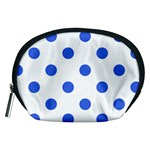 Polka Dots - Royal Blue on White Accessory Pouch (Medium)
