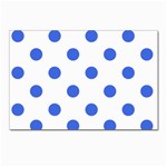 Polka Dots - Royal Blue on White Postcard 4 x 6  (Pkg of 10)