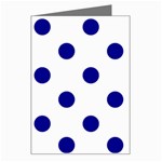 Polka Dots - Dark Blue on White Greeting Card