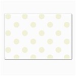 Polka Dots - Beige on White Postcards 5  x 7  (Pkg of 10)