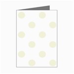 Polka Dots - Beige on White Mini Greeting Card