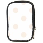 Polka Dots - Linen on White Compact Camera Leather Case