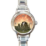 stone henge Round Italian Charm Watch