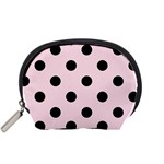 Polka Dots - Black on Piggy Pink Accessory Pouch (Small)