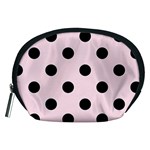 Polka Dots - Black on Piggy Pink Accessory Pouch (Medium)