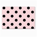 Polka Dots - Black on Pale Pink Postcards 5  x 7  (Pkg of 10)