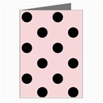Polka Dots - Black on Pale Pink Greeting Card
