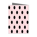 Polka Dots - Black on Pale Pink Mini Greeting Cards (Pkg of 8)