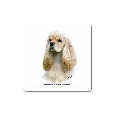 American Cocker Spaniel Magnet (Square) from UrbanLoad.com Front