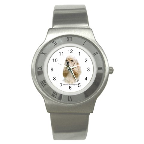 American Cocker Spaniel Stainless Steel Watch from UrbanLoad.com Front