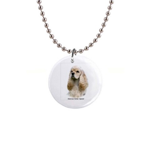 American Cocker Spaniel 1  Button Necklace from UrbanLoad.com Front