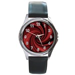 Elegant red twist Round Metal Watch