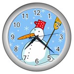 Snowman Wall Clocks (Silver) 