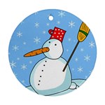 Snowman Round Ornament (Two Sides) 