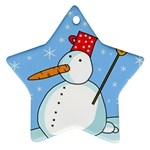 Snowman Star Ornament (Two Sides) 