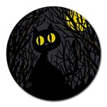 Black cat - Halloween Round Mousepads