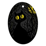 Black cat - Halloween Ornament (Oval) 