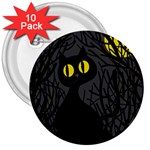 Black cat - Halloween 3  Buttons (10 pack) 