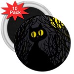 Black cat - Halloween 3  Magnets (10 pack) 