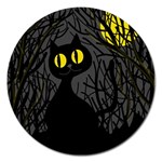 Black cat - Halloween Magnet 5  (Round)