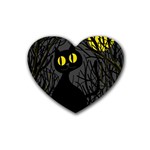 Black cat - Halloween Heart Coaster (4 pack) 