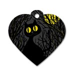 Black cat - Halloween Dog Tag Heart (Two Sides)