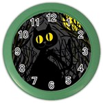 Black cat - Halloween Color Wall Clocks