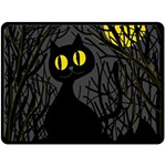 Black cat - Halloween Fleece Blanket (Large) 