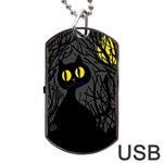 Black cat - Halloween Dog Tag USB Flash (One Side)