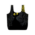 Black cat - Halloween Full Print Recycle Bags (S) 