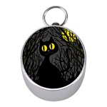 Black cat - Halloween Mini Silver Compasses