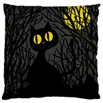 Black cat - Halloween Large Flano Cushion Case (One Side)