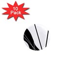 White and Black  1  Mini Magnet (10 pack) 