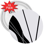 White and Black  3  Buttons (10 pack) 