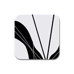 White and Black  Rubber Square Coaster (4 pack) 