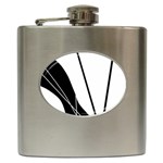 White and Black  Hip Flask (6 oz)