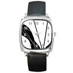 White and Black  Square Metal Watch