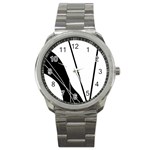 White and Black  Sport Metal Watch