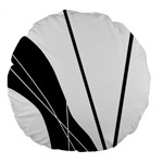 White and Black  Large 18  Premium Round Cushions