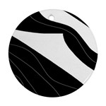 White and black decorative design Ornament (Round) 