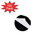 White and black decorative design 1  Mini Buttons (100 pack) 