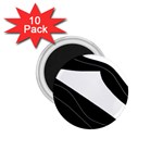 White and black decorative design 1.75  Magnets (10 pack) 