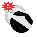 White and black decorative design 2.25  Buttons (10 pack) 