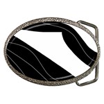 White and black decorative design Belt Buckles