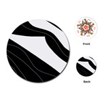 White and black decorative design Playing Cards (Round) 