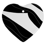 White and black decorative design Heart Ornament (2 Sides)
