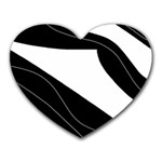 White and black decorative design Heart Mousepads