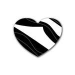 White and black decorative design Heart Coaster (4 pack) 
