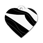 White and black decorative design Dog Tag Heart (Two Sides)