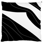 White and black decorative design Large Cushion Case (Two Sides)